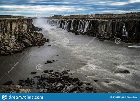 Amazing Scenery Of Selfoss Waterfall In Iceland Stock Image Image Of