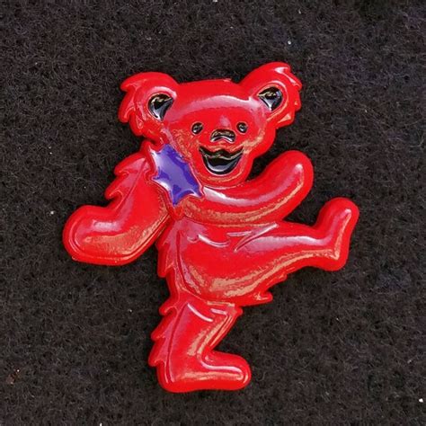 Red Grateful Dead 3d Dancing Bear Pin Officially Licensed