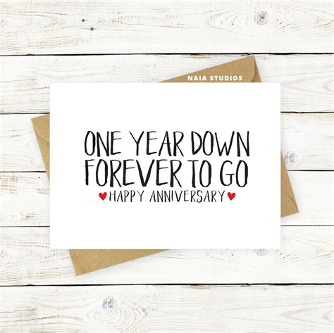Cards And Stationery 1st Anniversary Cardone Year Anniversary Cardone