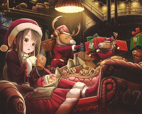 Fondos De Pantalla Anime Sombreros De Santa Navidad Presenta
