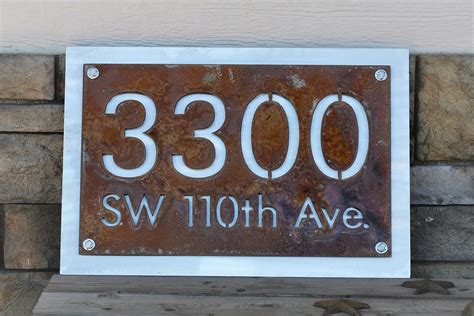 Rustic Metal House Number And Street Name 18x12 Size Rustic House