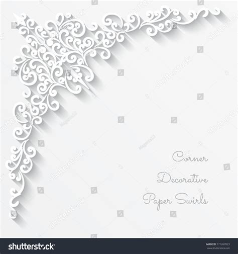 Abstract Background Corner Decoration With Paper Swirls Vector Eps
