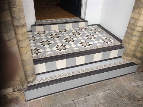 Victorian Floor Tile Black Step Tread Peel And Stick Floor Tile