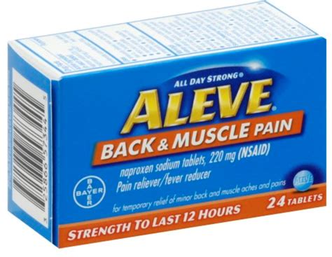 Aleve Back And Muscle Pain 12 Hour Tablets 24 Ea Pack Of 4