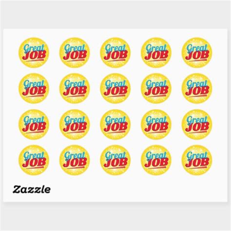 Great Job Stars Employee Recognition Stickers Zazzle