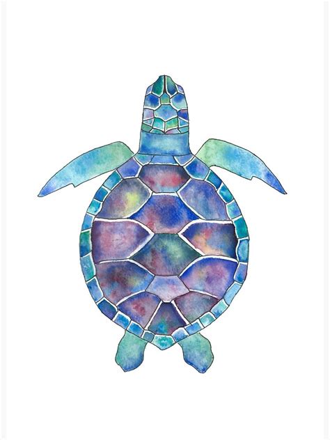 Watercolor Sea Turtle Art Board Print For Sale By Oliviawillbrand