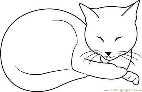 Cat Lying Down Coloring Page Coloring Pages