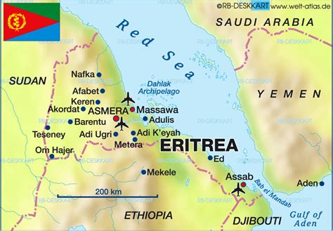 Conflict between ethiopia and eritrea global issues. Map of Eritrea (Country) | Welt-Atlas.de
