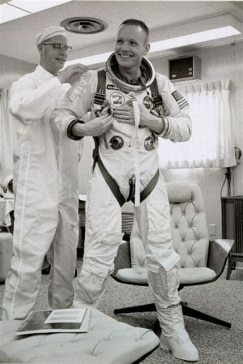 Neil Armstrong Getting Suited Up For His Gemini 8 Mission