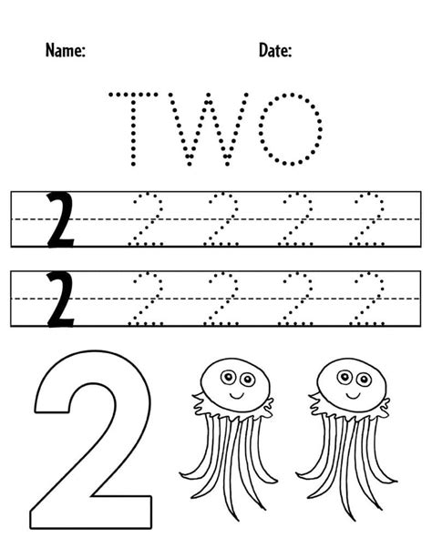 Free Number 2 Worksheets For Preschool ⋆ The Hollydog Blog