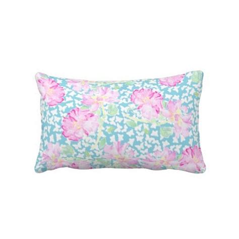 Pretty Lumbar Pillow Pink Roses White Butterflies 5995 White