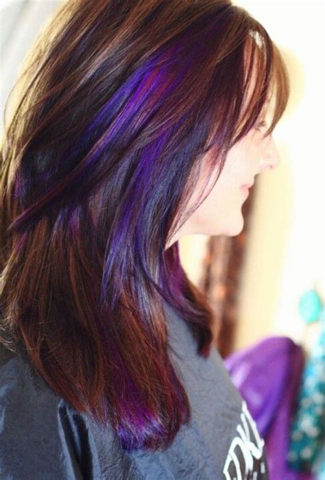 Auburn Purple Red Hair Styles Purple Hair Peekaboo Hair