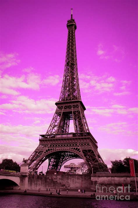 Eiffel Tower Paris France In Pink Photograph By Ann Biddlecombe Fine