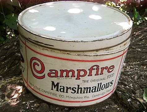 1950 s campfire marshmallow tin etsy campfire marshmallows campfire tin