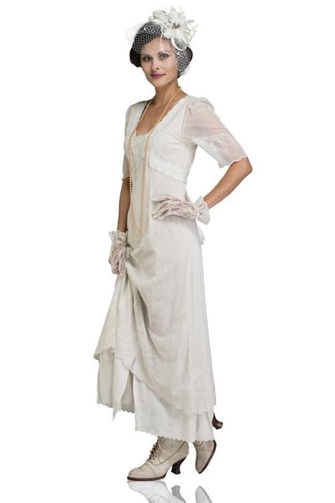 New Vintage Titanic Tea Party Dress In Ivory By Nataya Tea Length