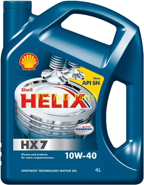 They therefore provide more lubrication than synthetic this category has not been examined separately in epidemiological studies. V12 Auto Parts: SHELL Helix (HX7) Engine Oil 10w-40 - Semi ...