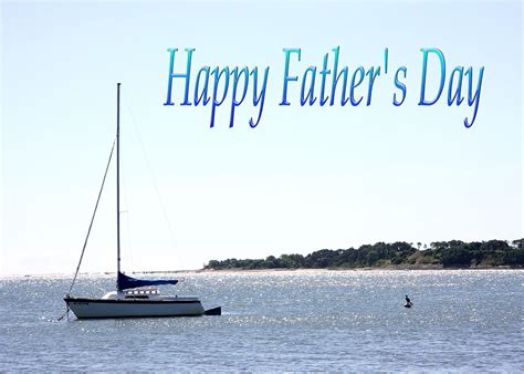 Happy Fathers Day Sail Boat Card Photograph By Daphne Sampson