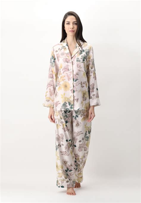Olivia Von Halle Lila Landscape Print Silk Pajama Set