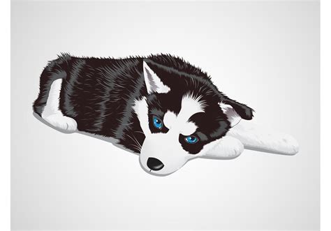 Vector Graphics Of A Baby Husky Dog Cute Animal Lying Down Soft