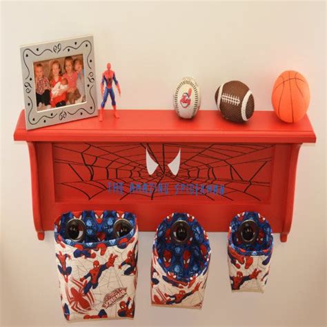 New Listing Completely Handmade Spiderman Wall Shelf Organizer With