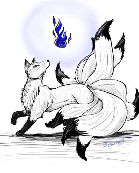 Coloring Pages Commission 9 Tail Fox Cute Fox Drawing Fox Art Fox