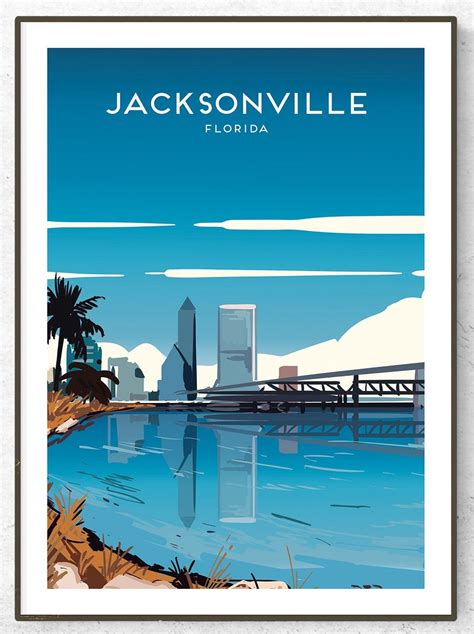 Jacksonville Poster Print America Travel Print Travel Etsy