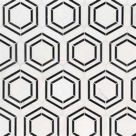 Georama Nero Geometric Tile Msi Backsplash Tile
