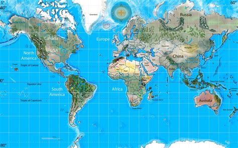 Mercator World Map Mapa Gambaran