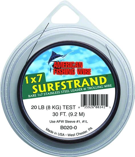 American Fishing Wire Surfstrand Bare 1x7 Stainless Steel Leader Wire