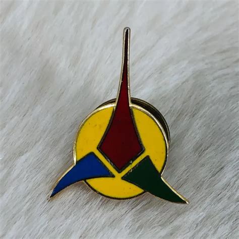 Vtg Official 80s Star Trek Klingon Trefoil Logo Enamel Lapel Pin 879
