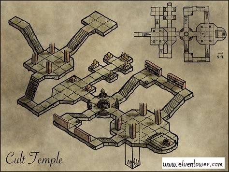 Map 21 Cult Temple Elven Tower Adventures