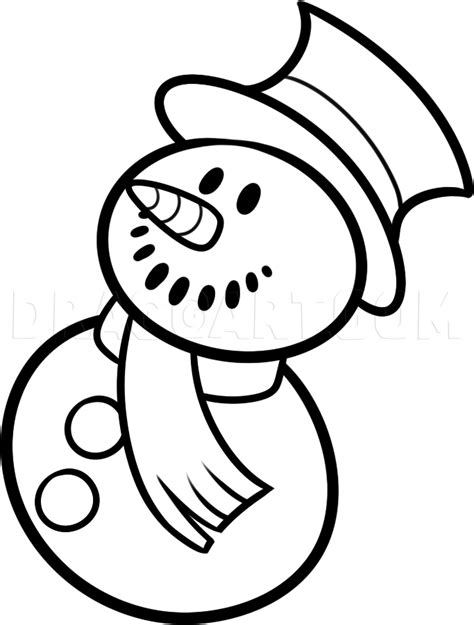 How To Draw A Christmas Snowman Coloring Page Trace Drawing