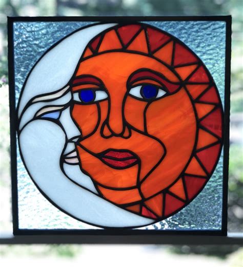 Equinox Sun And Moon Stained Glass Etsy