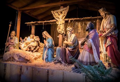The Birth Of Jesus Christ Nativity Scene Crib Father Christmas Hd