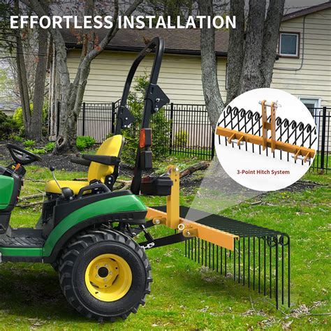 60 In 3 Point Pine Straw Rake Rake Attachment For Cat 0 And Cat 1 Tractor