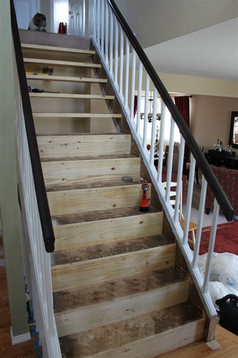 DIY Stairway Makeover Open Tread Stairway Remodel Before And After I