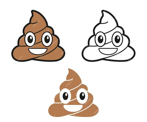 Premium Vector | Poop sticker cute cartoon draw vector
