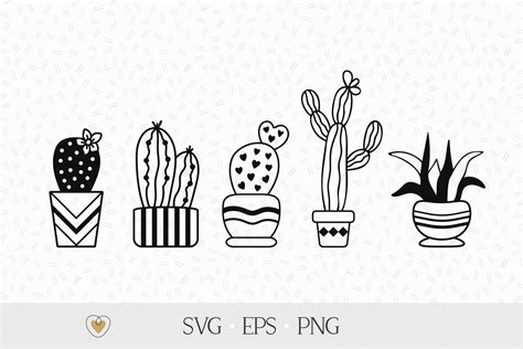 Flower Pot Svg Boho Svg Cactus Svg Succulent Svg Files For Cricut Cacti