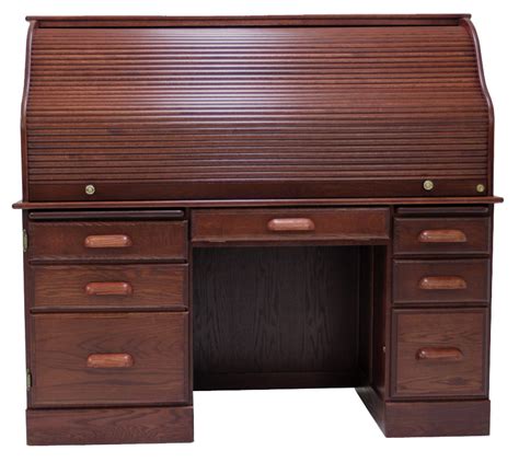 Cherry desks that make a statement. 60"W Solid Oak Rolltop Computer Desk in Cherry Finish - IN ...