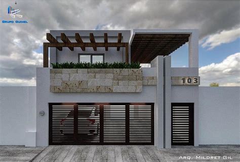 Casa moderna nueva con y sin terraza. Fachada con Terraza #render #sketchup... - GRUPO Guimel SA ...