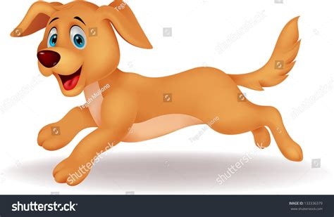Cute Dog Cartoon Running Stock Illustration 133336379