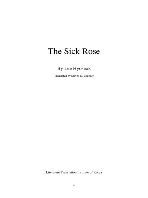 The Sick Rose Pdf Emotions