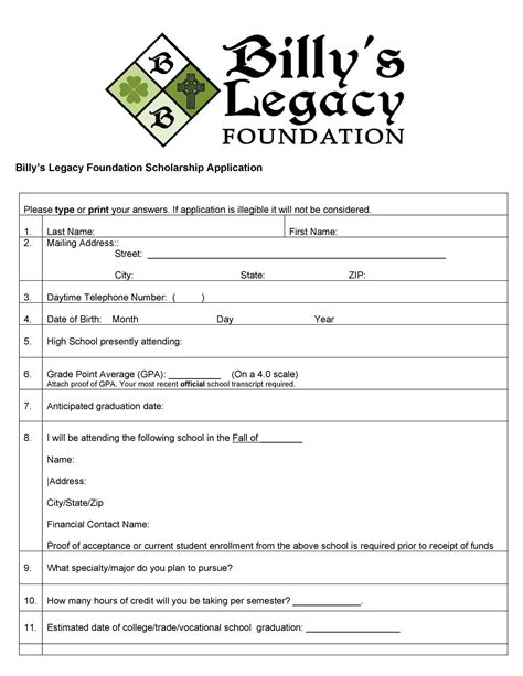 50 Free Scholarship Application Templates And Forms Templatelab