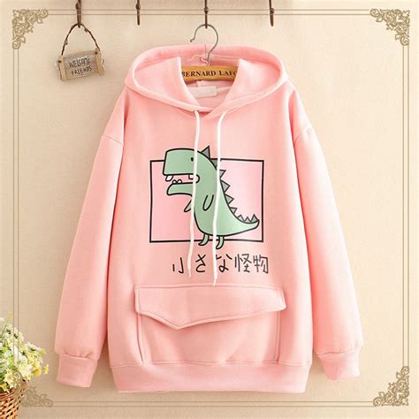 New Cute Cartoon Little Dinosaur Stereo Hoodie Kawaii Clothes Cutie