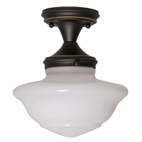 Design House Schoolhouse 1 Light 898 In Oil Rubbed Bronze Semi Flush