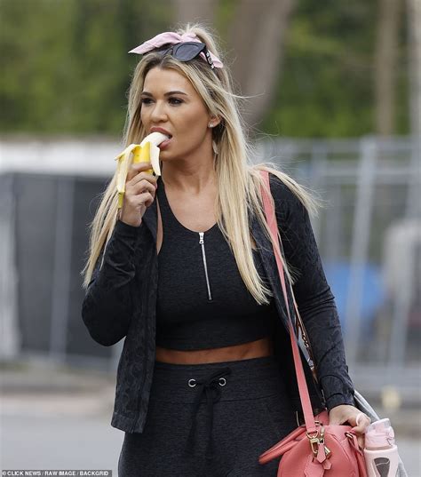 Christine Mcguinness Grapples Her Ample Assets In An Ab Flashing Sports Bra And Munches On A