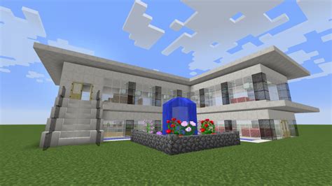White Modern Mini Mansion Minecraft Project