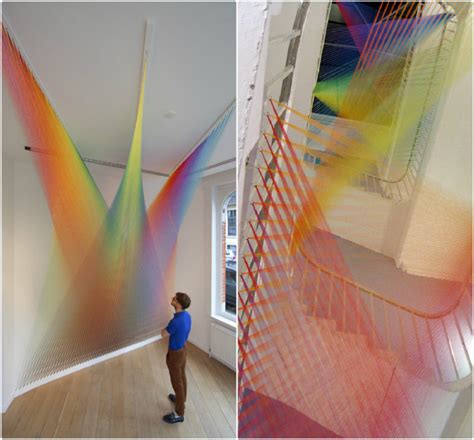 Gabriel Dawes Dynamic Colored Thread Sculptures Imitate Prisms Of Light