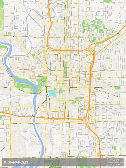 Check online the map of indianapolis, in with streets and roads, administrative divisions, tourist attractions, and satellite view. 'Indianapolis, United States of America Map' Posters - | AllPosters.com