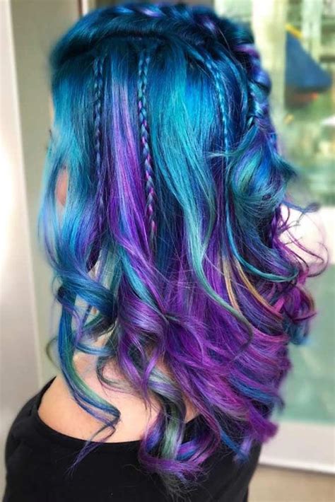 Mermaid Hair With Blue Accents Ends Bluehair Purplehair Mermaidhair